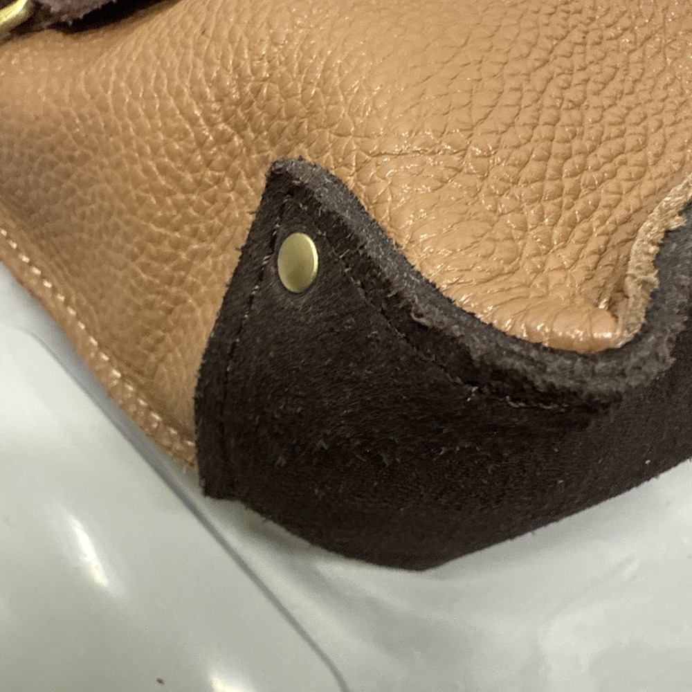 Jo Handbags Hobo Day Shopper Tan and Brown Pebbled Leather 17"x11"x4.5" - Picture 16 of 16